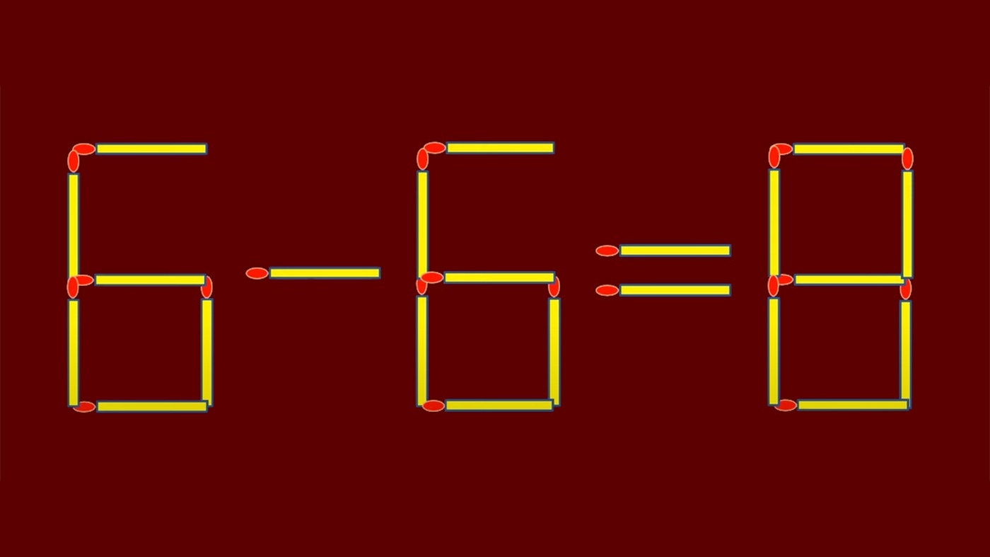 Test de inteligență dificil | Corectați 6-6=8, mutând un singur chibrit!