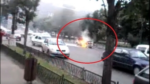 Un matiz a luat foc chiar in inima Capitalei!