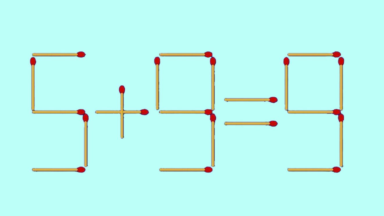 Test de inteligență cu chibrituri | Corectați 5+9=9 mutând un singur băț!