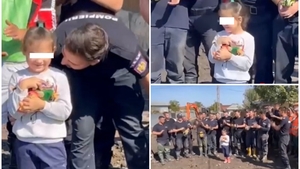 Gestul emoționant al pompierilor din Galați, după dezastrul lăsat de inundații! Ce surpriză i-au făcut unei fetițe de 6 ani