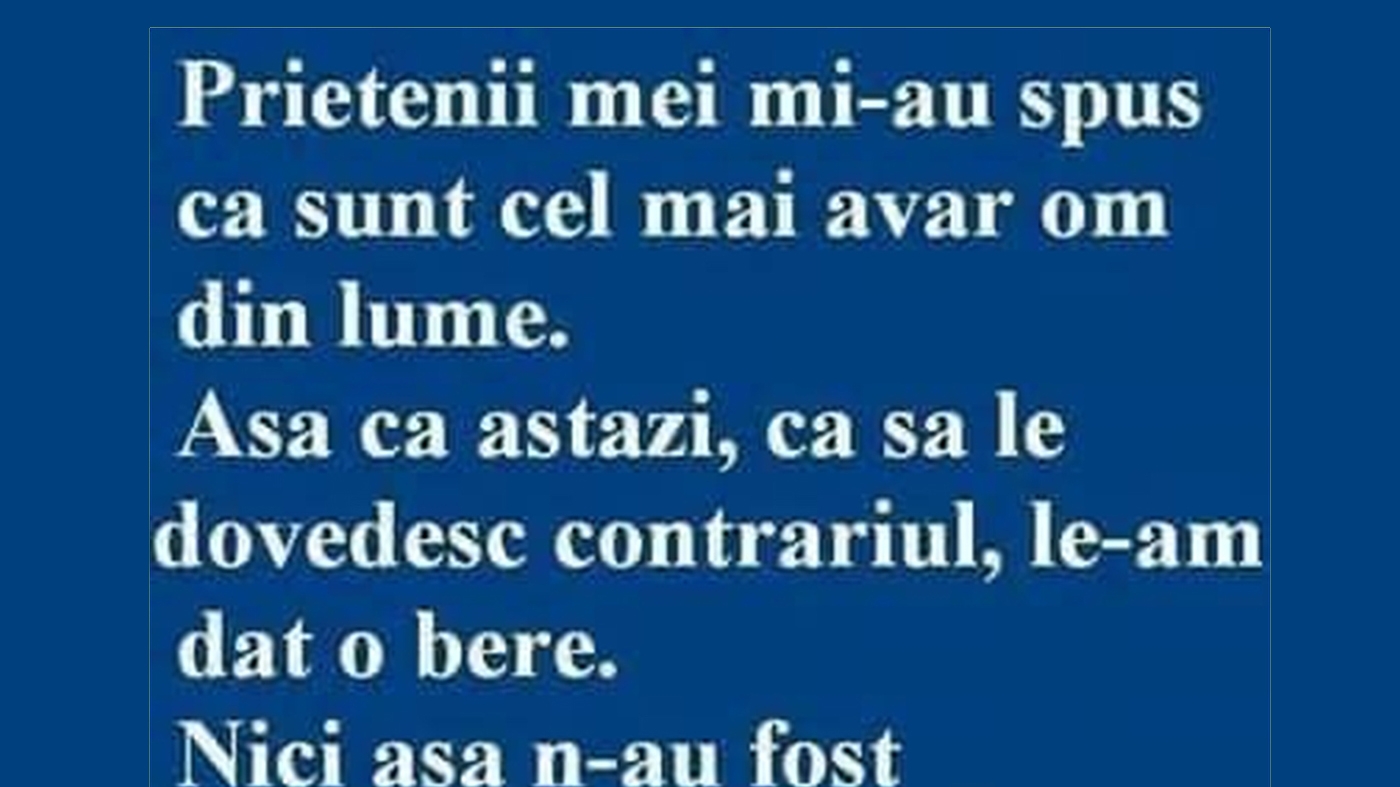BANC | Cel mai avar om din lume