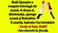 BANC | Bubulina îl ceartă pe Bulă: Nu mă minți că ai dormit la Ștrulă!