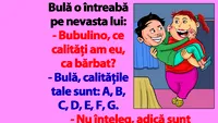 BANC | Bulă, calitățile tale sunt: A, C, D, E, F, G, B