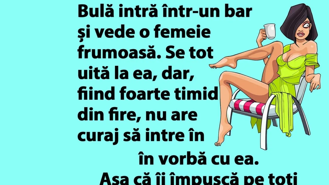 BANC | Bulă intră într-un bar și vede o femeie frumoasă