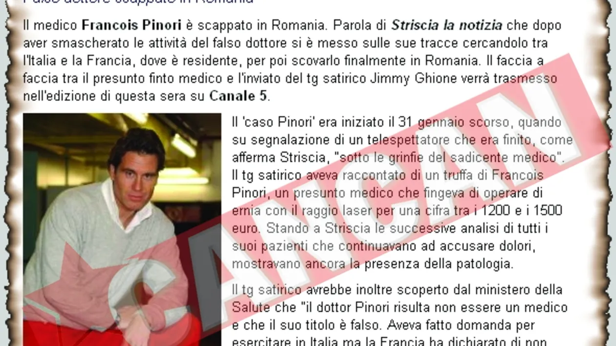 Un fals medic a operat la coloana zeci de pacienti romani