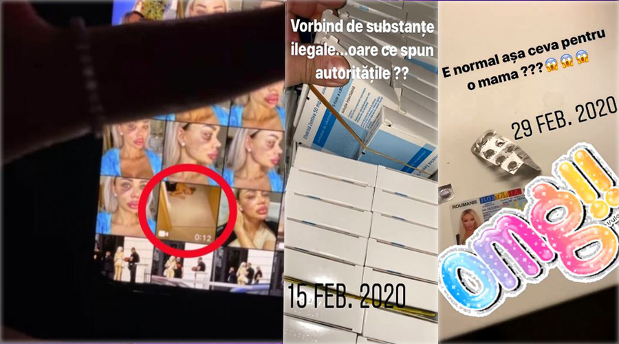 Bianca Drăgușanu a arătat din greșeală înregistrarea cutremurătoare în care este leșinată lângă pat. Iar în martie 2020, Alex Bodi a publicat că afacerista a luat mai multe pastile cu alcool © Instagram Stories