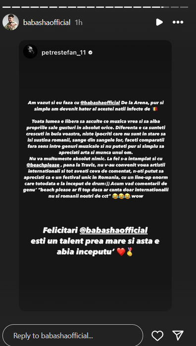Mesaje de susținere pentru Babasha / Foto: Instagram