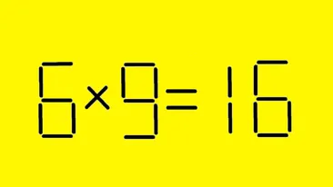 Test de inteligență | Mută un singur chibrit pentru a corecta egalitatea 6x9=16