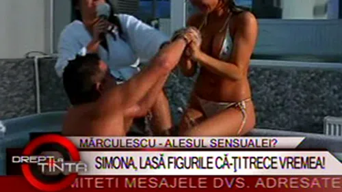 VIDEO Marculescu a incercat sa-i atinga sanii Simonei Sensual! A primit, in schimb,  un picior in gura!