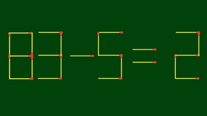 Test IQ cu chibrituri | Corectați 83 - 5 = 2, mutând un singur băț