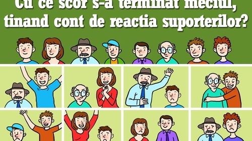 Test de logică pentru genii | Cu ce scor s-a terminat meciul, judecând după reacția suporterilor din imagine?