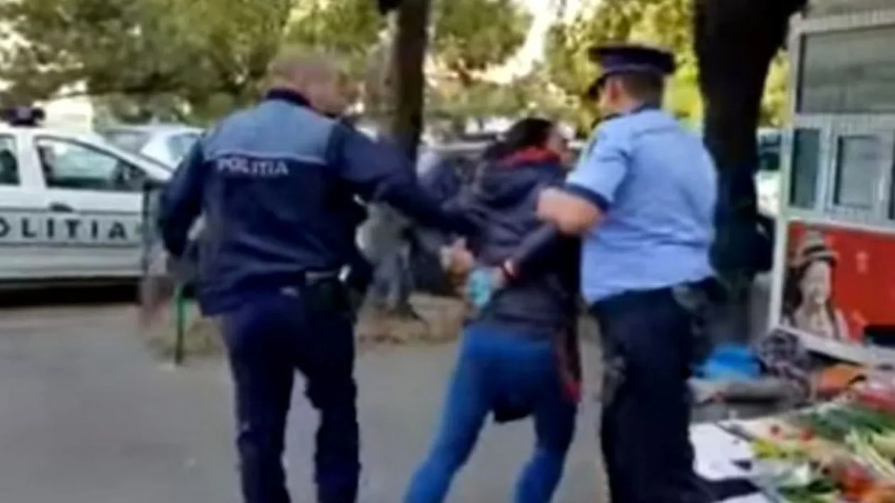 Polițiștii care au încătușat-o pe femeia din Ploiești care vindea zarzavaturi, anchetați disciplinar!