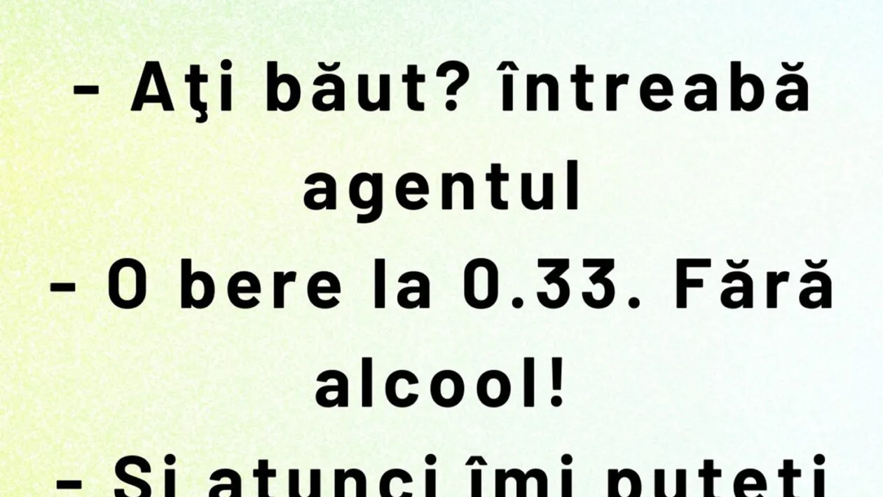 BANCUL ZILEI | Cum să te îmbeți dintr-o bere fără alcool la 0.33