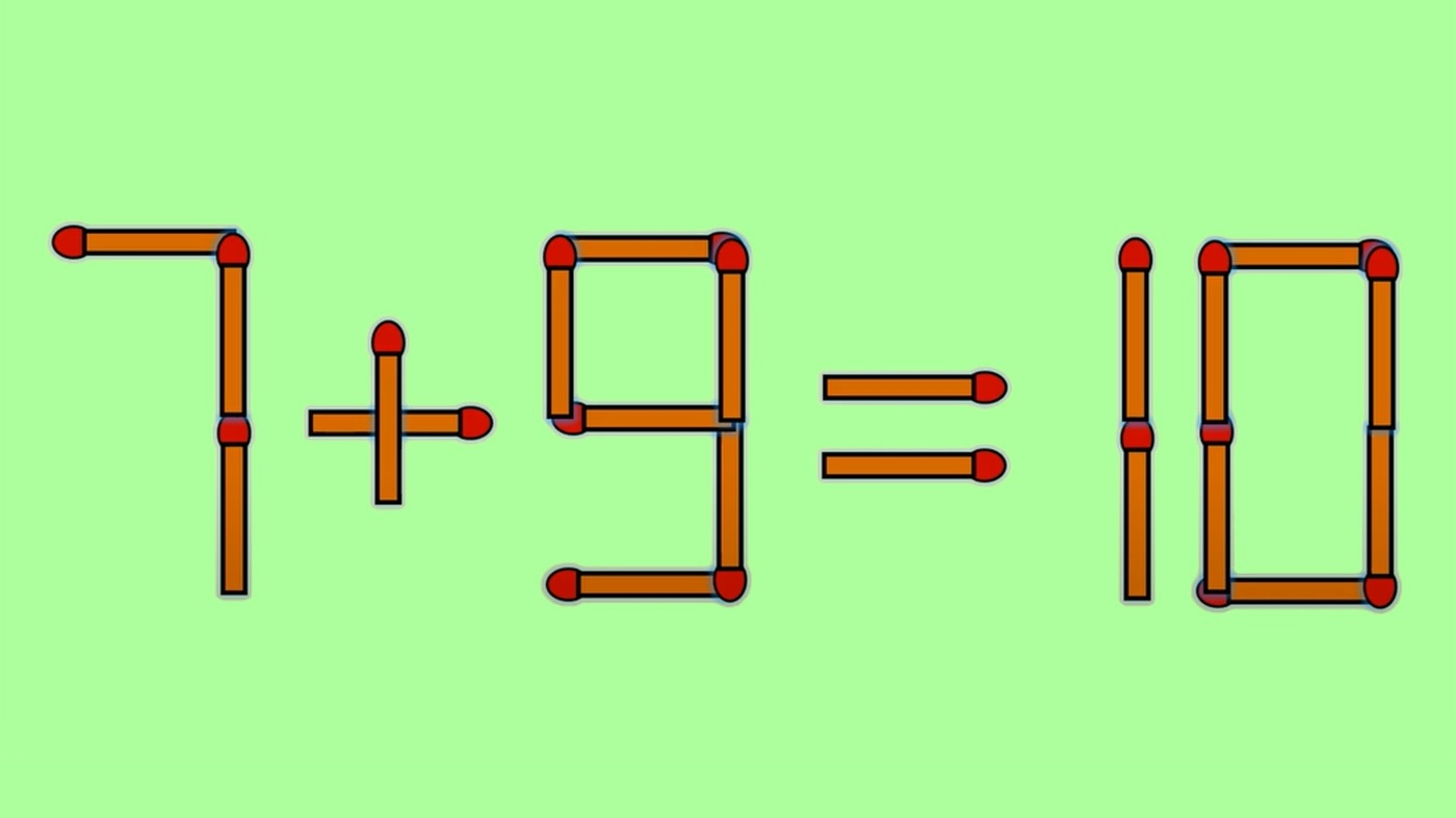 Test de inteligență | Corectați 7 + 9 = 10, mutând un singur băț de chibrit