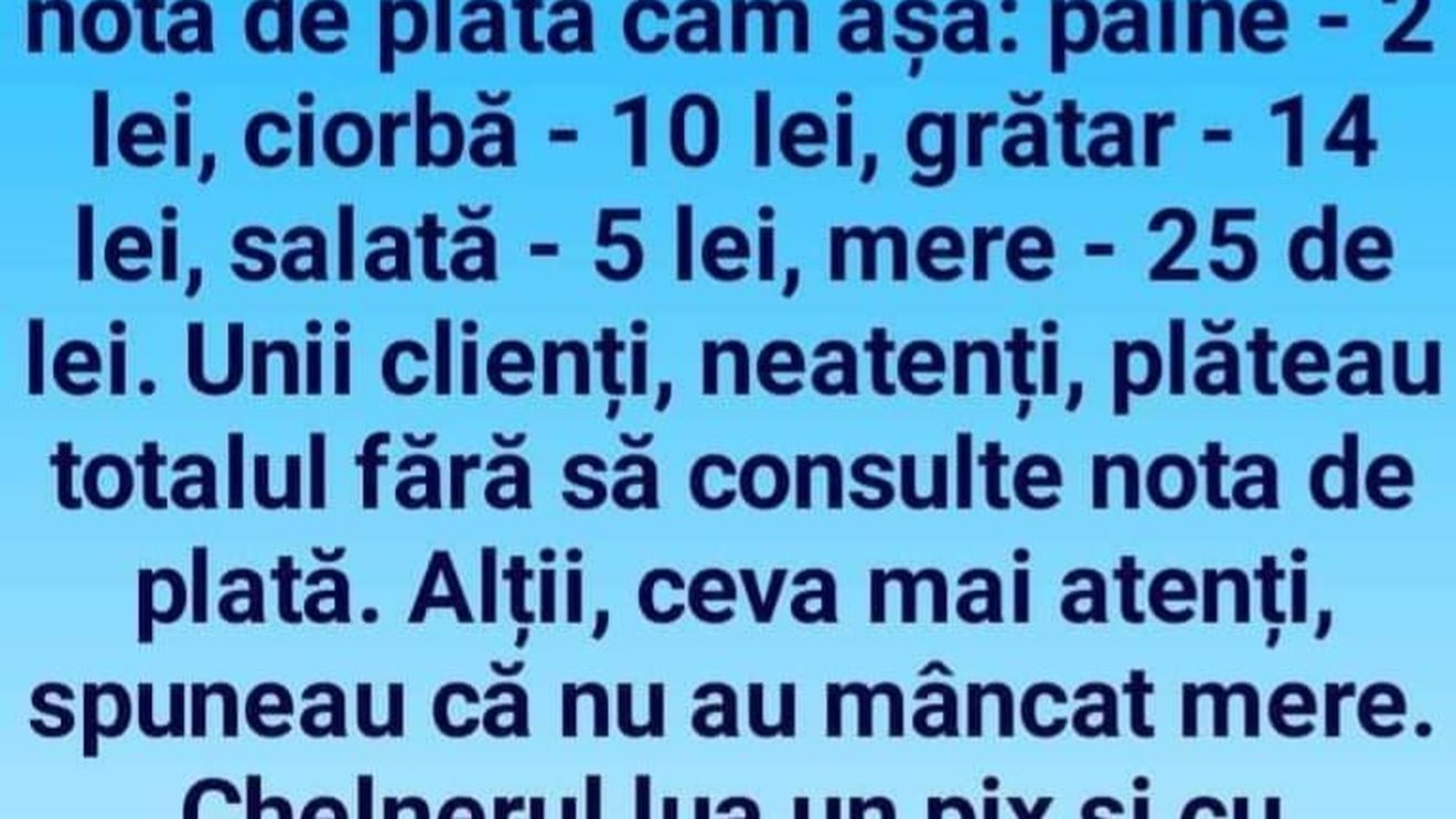 BANC | Chelnerul ardelean și... merele