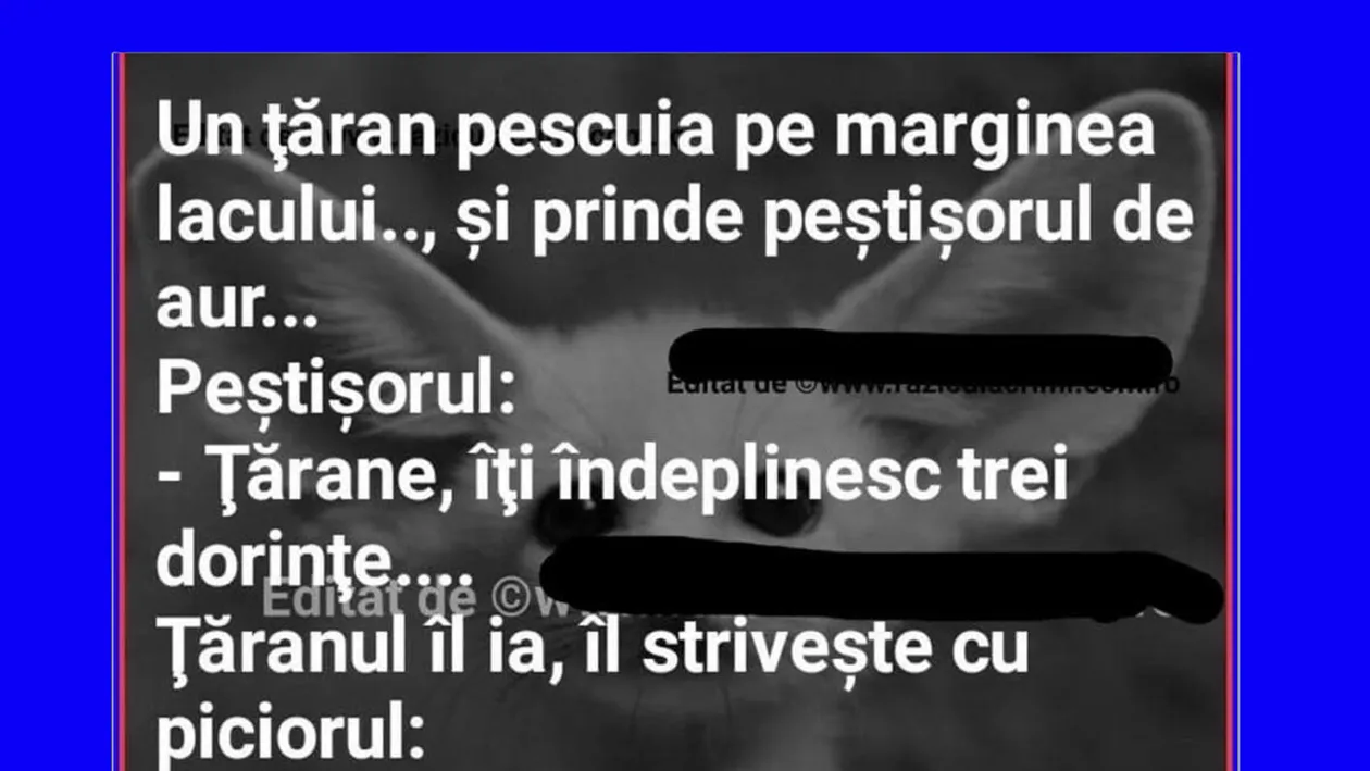 Bancul de weekend | Un țăran prinde peștișorul de aur