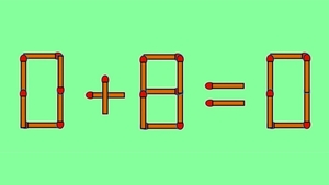 Test IQ cu chibrituri | Corectați 0 + 8 = 0, mutând un singur băț