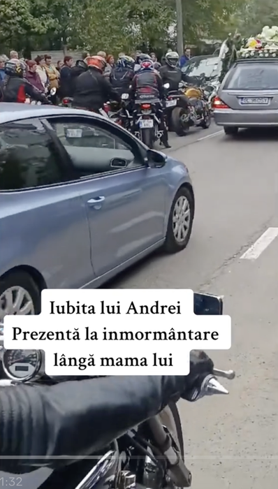 Imaginile durerii de la înmormântarea lui Andrei din Galați. Iubita care a dat cu mașina peste el, distrusă