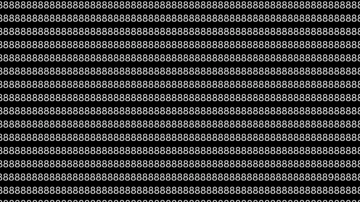 Test de logică | Găsiți singura cifră din această imagine care nu este 8