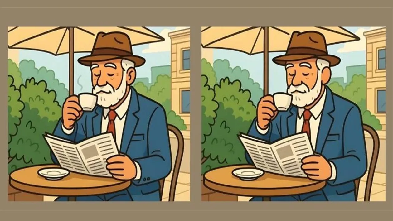 Test de perspicacitate | Identificați toate diferențele dintre acești doi pensionari. Câte ați găsit?