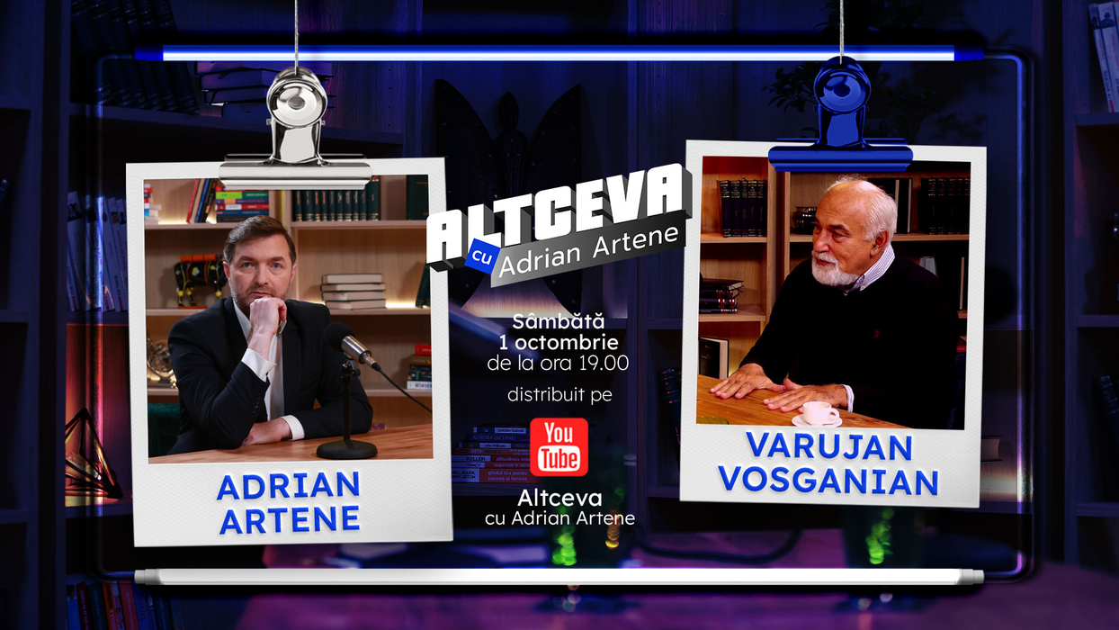 Varujan Vosganian este invitat la podcastul "ALTCEVA cu Adrian Artene", difuzat în această seară, de la ora 19:00 (Foto: Altceva cu Adrian Artene)