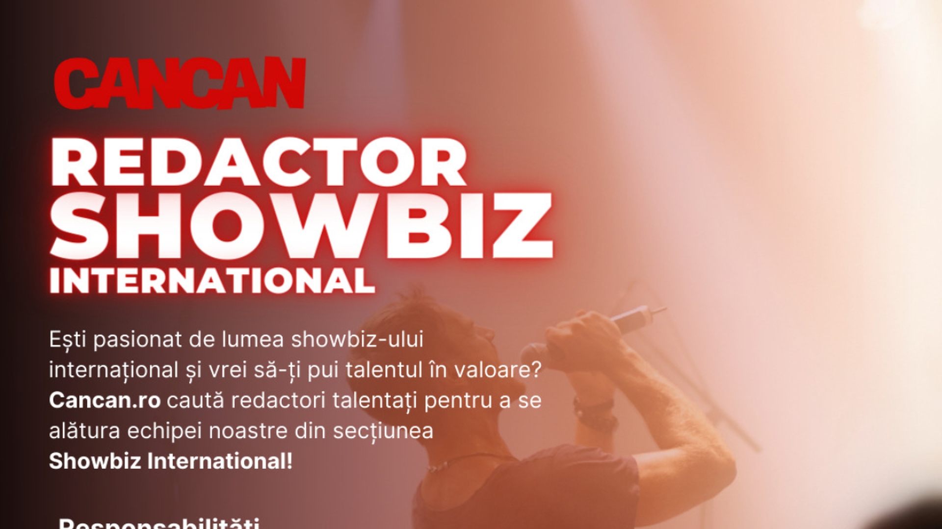 Gândul Media Network caută redactori pentru CANCAN, secțiunea Showbiz International