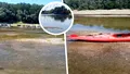 Brațul Borcea, trecut la pas. Apele s-au retras atât de mult încât fluviul poate fi traversat fără barcă