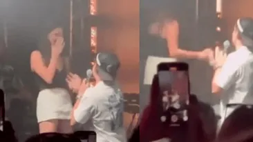 A urcat pe scenă chiar în timpul concertului și a cerut-o în căsătorie. Reacția ei nu a fost cea așteptată