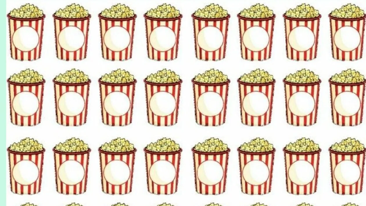 TEST IQ | O singură cutie cu popcorn dintre cele 48 este diferită. Care?