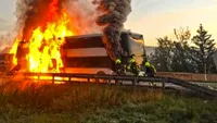 Un autocar românesc a explodat pe o autostradă din Austria!