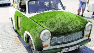 Trabant "tunat" cu iarba
