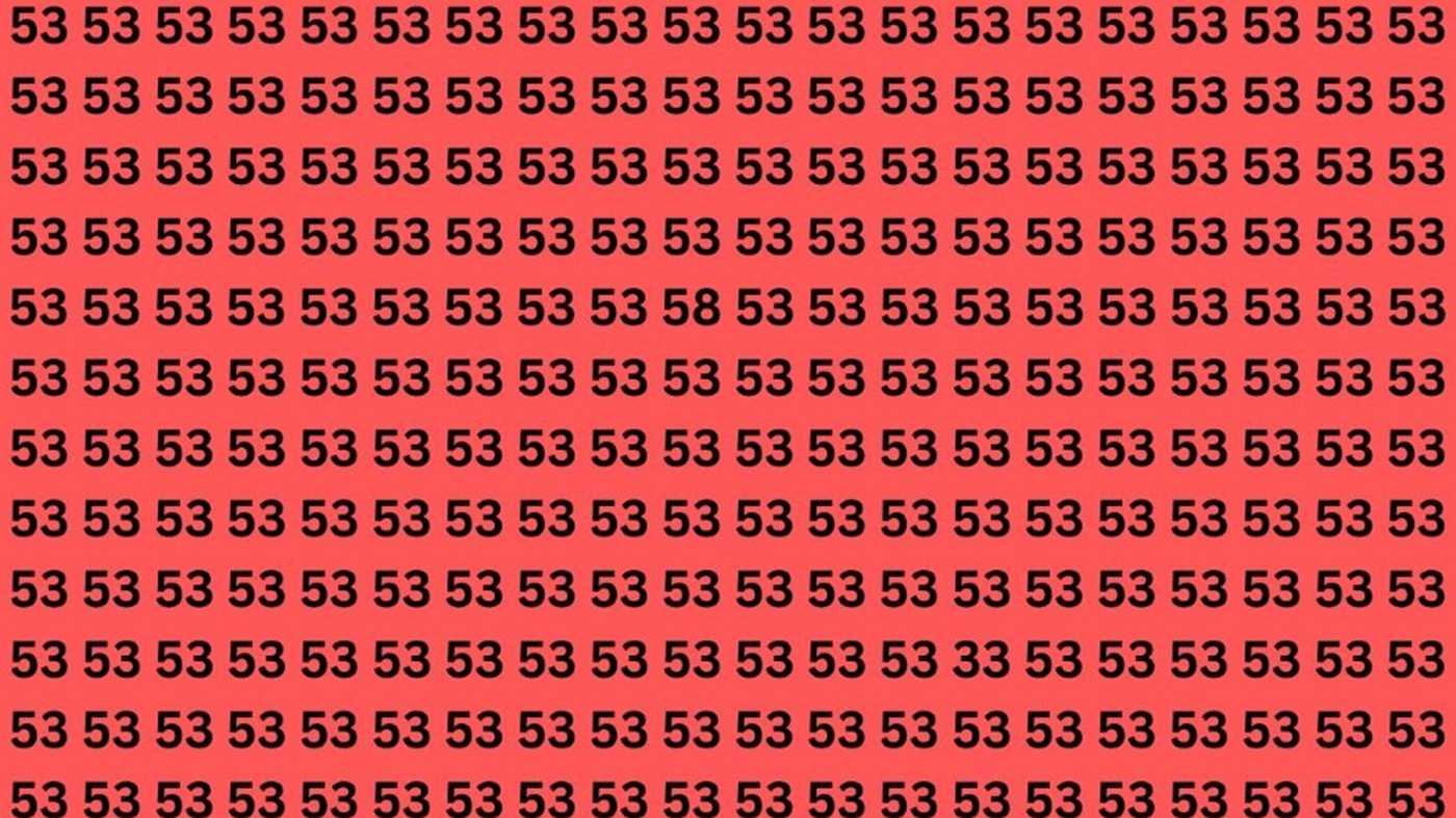 Test de logică | Nu toate numerele din această imagine sunt 53. Două sunt diferite, le puteți găsi?