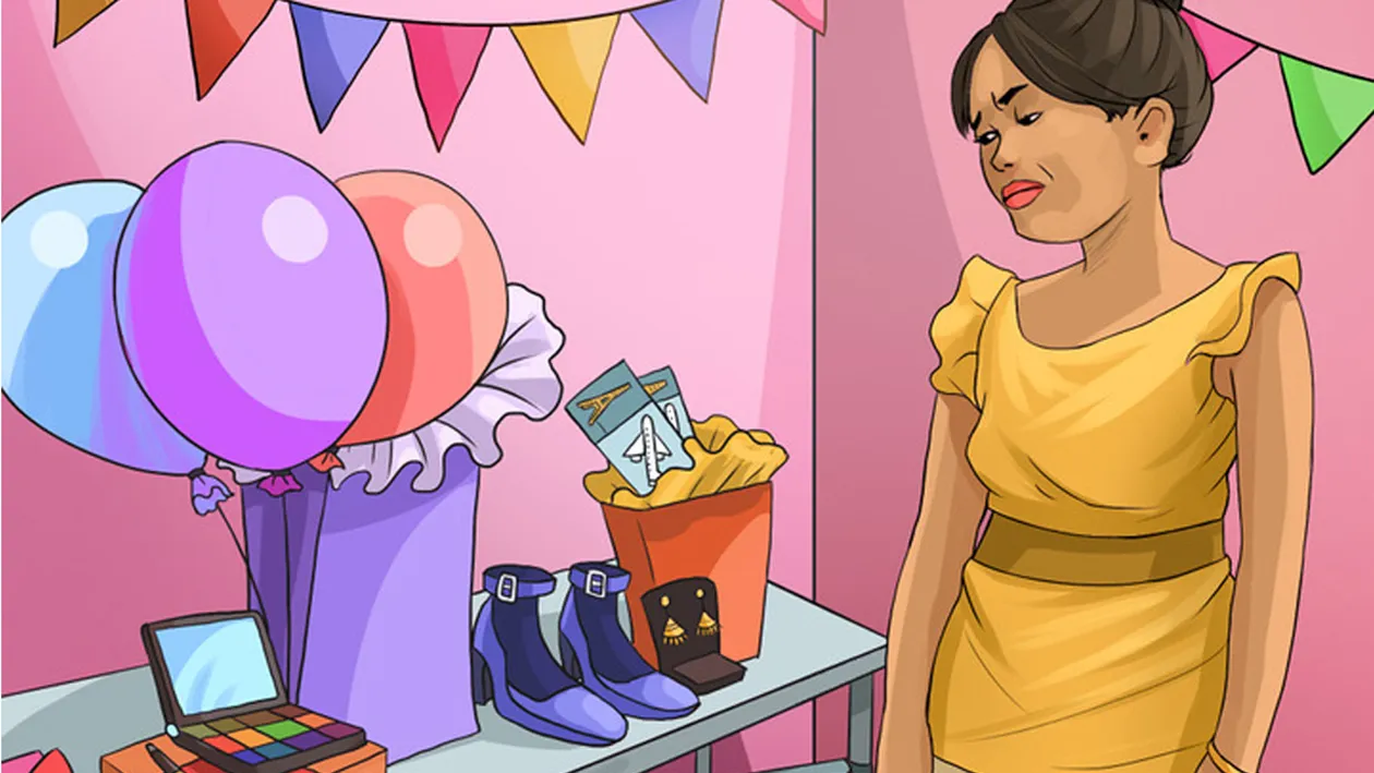 TEST IQ | De ce e supărată sărbătorita Mirela? Ce cadou primit îi displace cel mai mult?