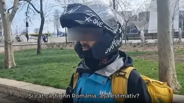 Le plângeai de milă? Câți lei câștigă într-o singură lună acest livrator Glovo pakistanez, din Constanța. Ce sumă trimite acasă