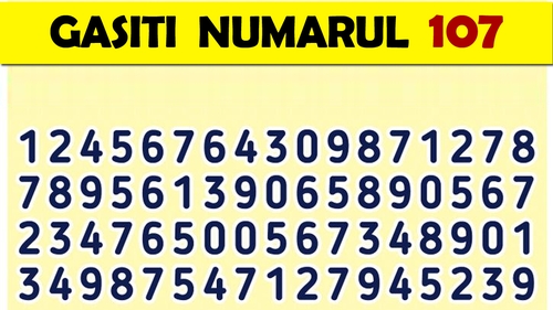 Test de inteligență | Găsiți 107 în seria de numere din imagine. 9 din 10 oameni nu văd soluția