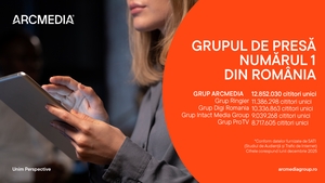 ARCMEDIA, nr. 1 detașat în clasamentul grupurilor de presă, la nivel național, în luna decembrie
