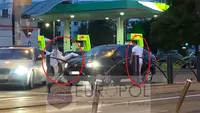 Șoferul unui Logan, bătut în trafic de bărbat care conduce un BMW. Atacatorul s-a năpustit asupra lui cu o crosă de golf, iar iubita a lovit cu picioarele mașina victimei | VIDEO