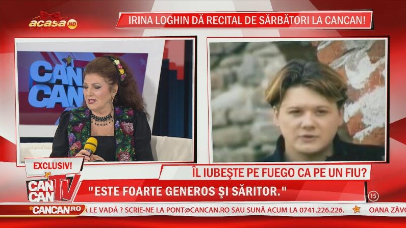 Irina Loghin, despre Fuego: "A venit cu un buchet de flori şi m-a rugat să-i fiu mamă, am plâns când s-a aşezat în braţele mele"
