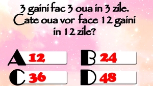 Testul IQ devenit viral | 3 găini fac 3 ouă în 3 zile. Câte ouă vor face 12 găini în 12 zile?