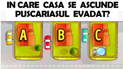 Test IQ exclusiv pentru genii | Un pușcăriaș a evadat și se ascunde într-una dintre aceste 3 case. În care?