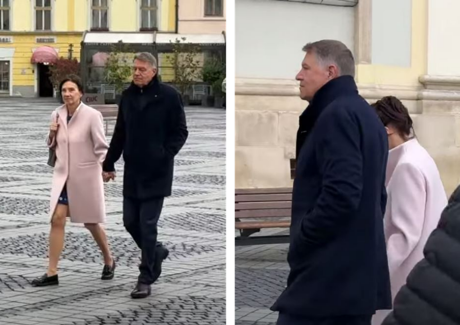 Klaus Iohannis și soția lui. Sursă: Captură CLUJ LIVE TV