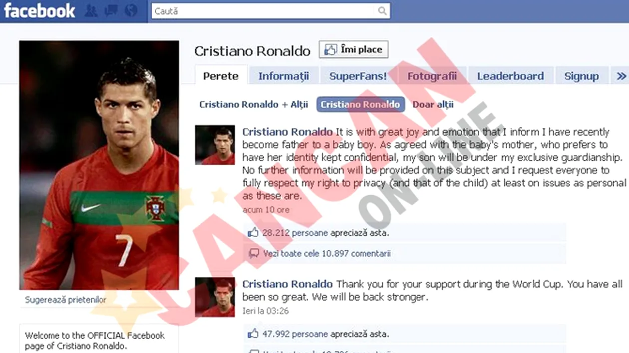 Sora fotbalistului: Baietelul seamana perfect cu Ronaldo!