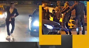 Atins de Bachus, s-a făcut de ”băcănie” în stradă! A ieșit din cel mai luxos local din Herăstrău și a blocat toată circulația!