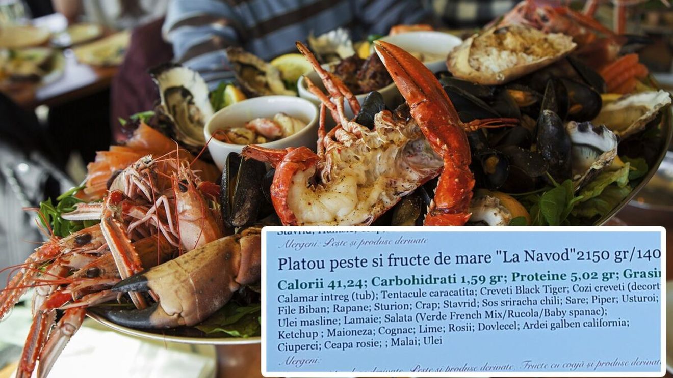 Prețul exorbitant al unui platou cu pește și fructe de mare, într-o cherhana din Năvodari. Costă cât 3 nopți de cazare!