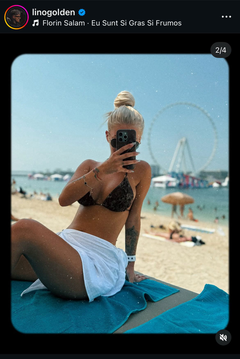 Noua iubită a lui Lino/Foto:captura Instagram