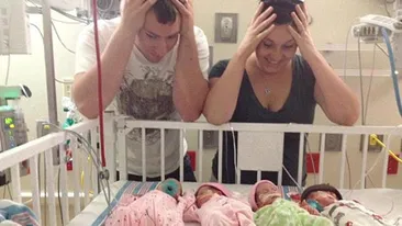 Miraculos! Curajul extraordinar al unei mame care s-a imbolnavit de cancer in timpul sarcinii, iar apoi a nascut cvadrupli!