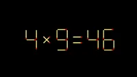 TEST IQ cu chibrituri | Mutați 2 bețe pentru a corecta egalitatea 4x9=46