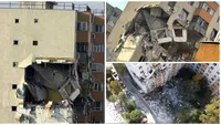Urmările exploziei din cartierul Rahova! Deflagrația a distrus tot. Imagini din dronă 