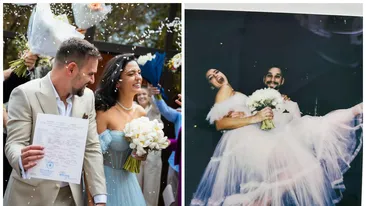 Câți lei costă rochia purtată de Oana Moșneagu la cununia civilă. Soția lui Vlad Gherman nu s-a uitat deloc la bani!