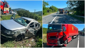 Accident grav pe DN6, lângă Mehadia! O tânără de 24 de ani a murit în urma impactului dintre un TIR și un autoturism